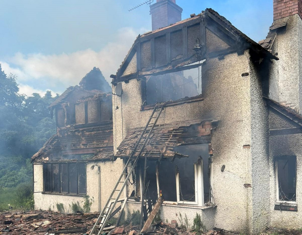 Eight fire crews were called to the Holly Lane fire (image via Kenilworth Fire Station)