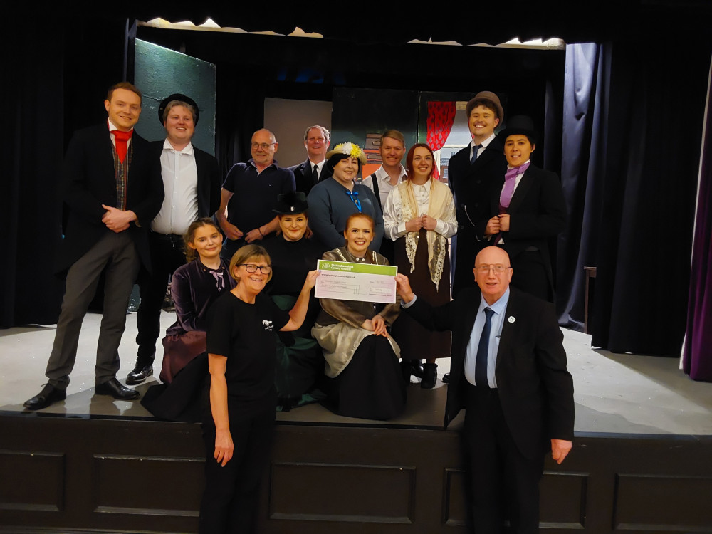 A performing arts group from Hucknall has been given a financial boost by Nottinghamshire County Councillor John Wilmott to help support ongoing costs. Photo courtesy of Ashfield Independents.