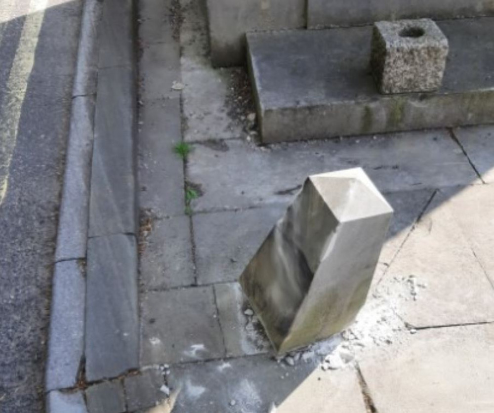 Damage to the Cenotaph's stonework Damage to the Cenotaph's stonework