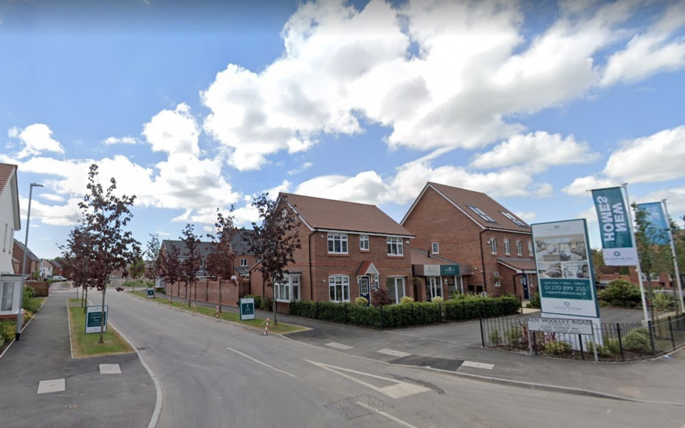 The new homes on the former Bombardier site in Crewe (Image - Google)