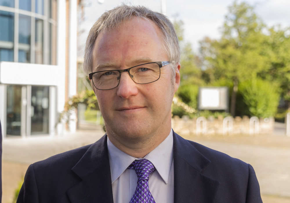 Cllr Sam Corcoran pictured outside Cheshire East Council's HQ. (Image - Cheshire East Council)