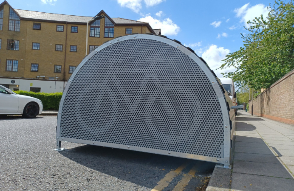 Ealing Council have installed 25 bike hangars around the borough. Photo: Ealing Council.