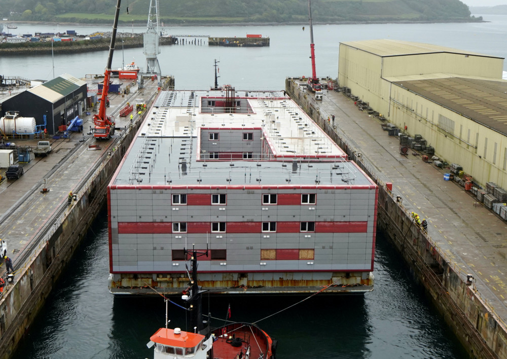 Bibby Stockholm in Falmouth docks (Image: South West News Service) Bibby Stockholm in Falmouth docks (Image: South West News Service)