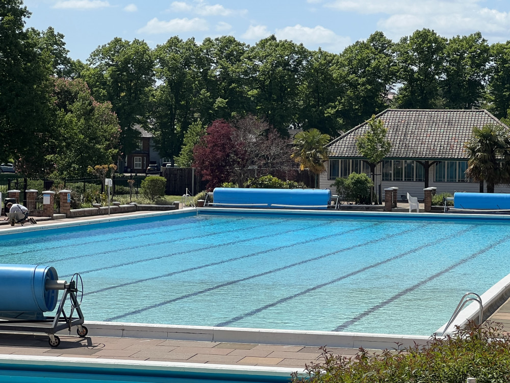 Hitchin's outdoor pool is about to open once again. PICTURE: Out town's outdoor pool is gearing up to re-open (picture taken on Friday afternoon (May 26). CREDIT: Nub News 