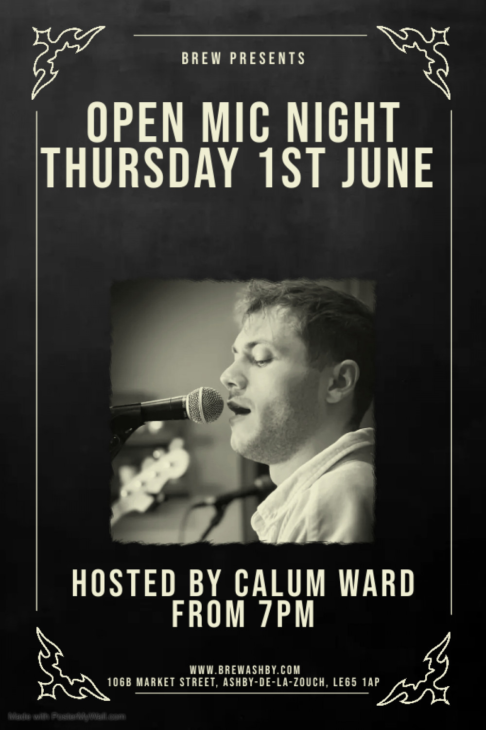 Open Mic Night Hosted by Calum Ward at Brew, 106B Market Street, Ashby-de-la-Zouch