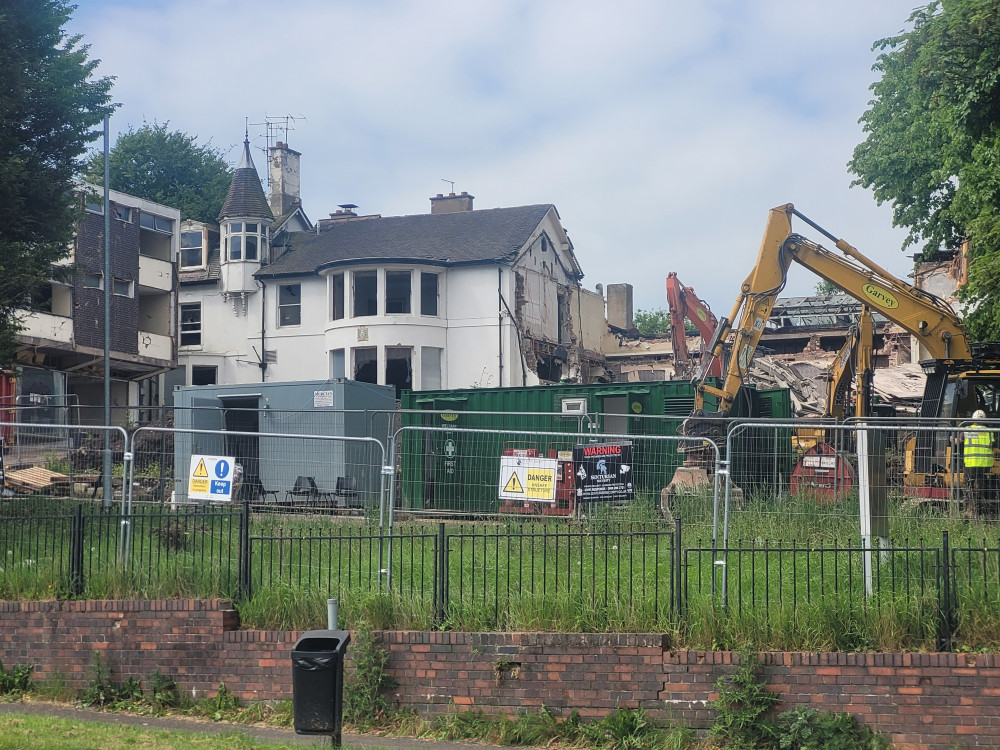 Clayton Lodge, Newcastle-under-Lyme, is being demolished to make way for a 48-home estate (LDR).