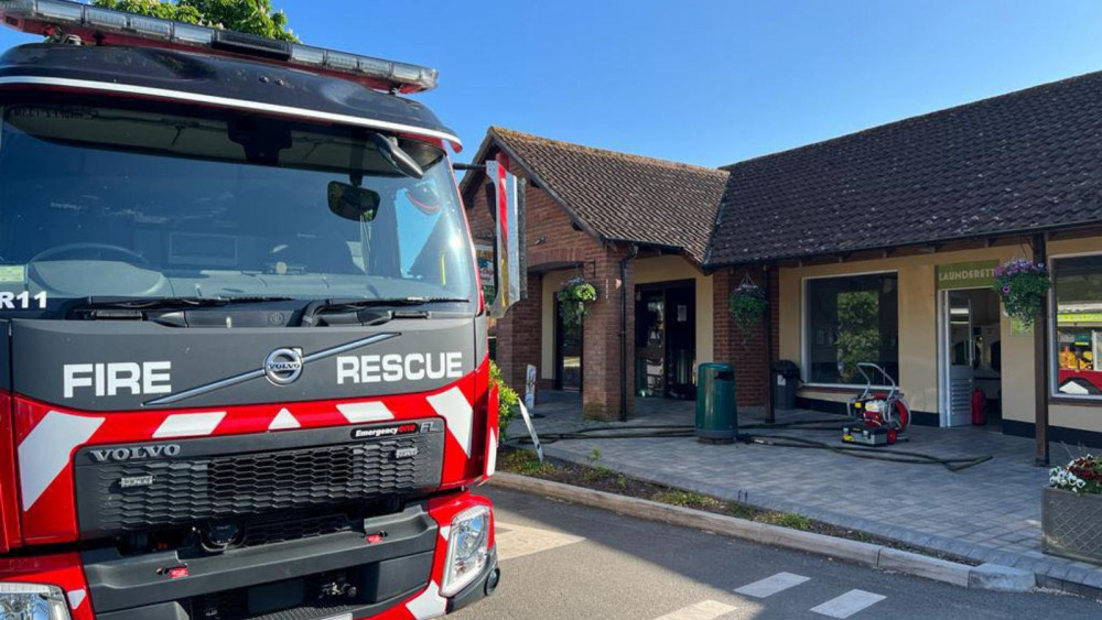 Fire engine at the scene (Middlemoor Fire Station)