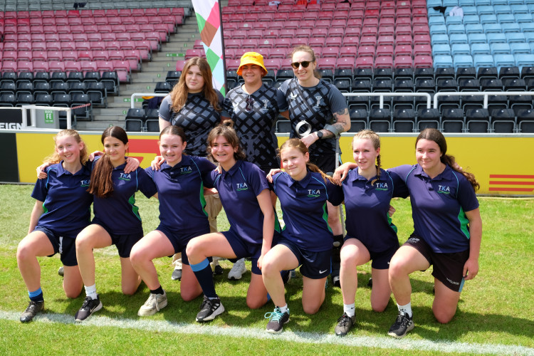 The youngsters had a chance to meet three of the Harlequins Women’s players, Carys Graham, Katie Mew and Jade Konkel-Roberts