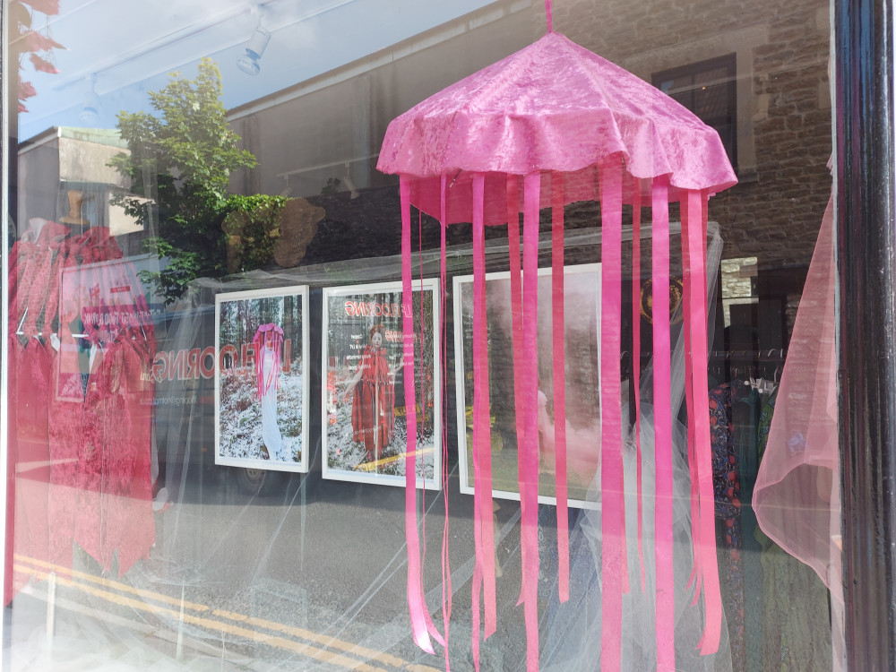 In the pink stunning dispkay in the window of Popicoq in Frome  