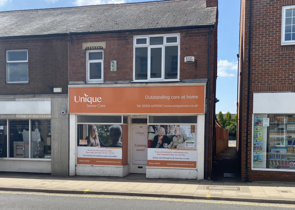 Unique Senior Care already has it branding over the shopfront at The Square (image by James Smith)