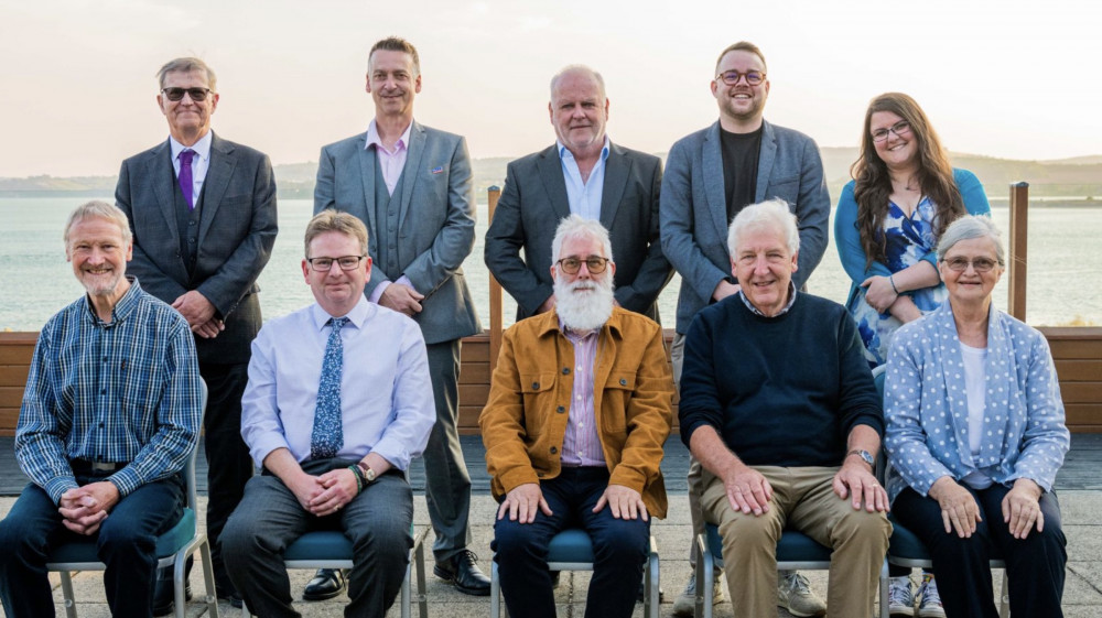 The new cabinet. L to R: (Rear) Nick Hookway, Paul Hayward, Paul Arnott, Dan Ledger, Sarah Jackson. (Front) Olly Davey, Matt Hall, John Loudoun, Geoff Jung, Marianne Rixson (EDDC/ Kyle Baker Photography)