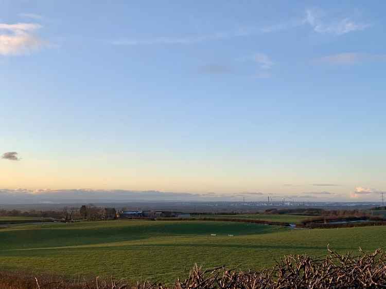 Looking over to Manley Old Hall Farm