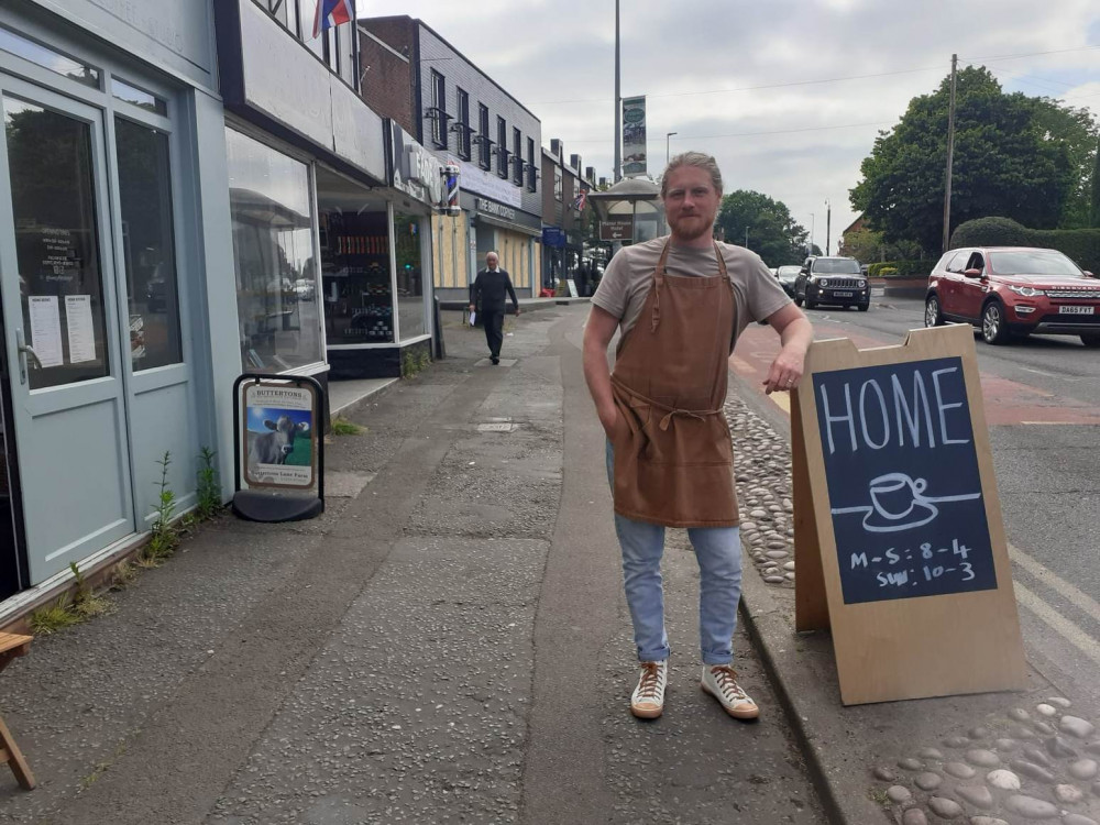 Coffee shop owner Alex is set for a hair-raising experience to raise money. (Photo: Alsager Nub News) 