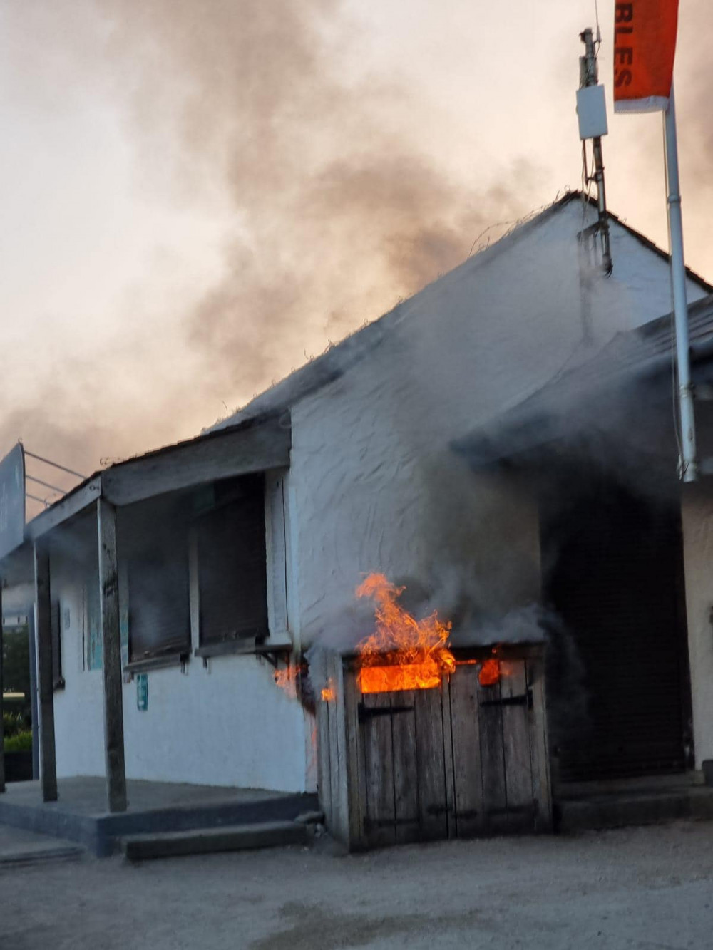 The fire came from inside the bin (Image: Swanpool Beach Cafe) 