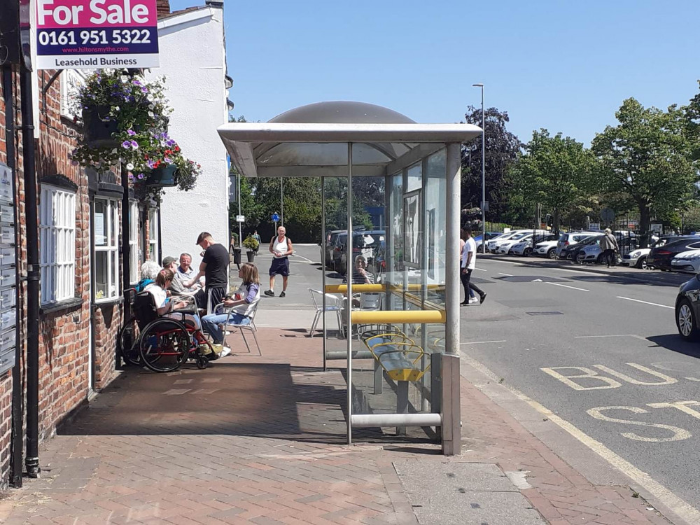 Businesses want this Congleton Road bus stop moved. (Photo: Sandbach Nub News) 