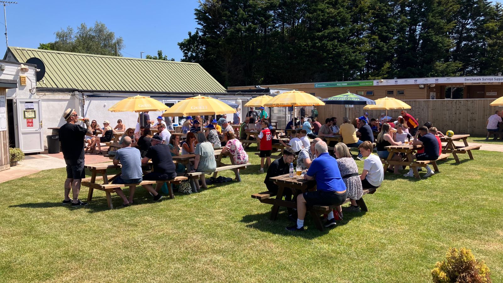 Plenty of people enjoying the beer garden and quiz before the cup final (Exmouth Town FC)
