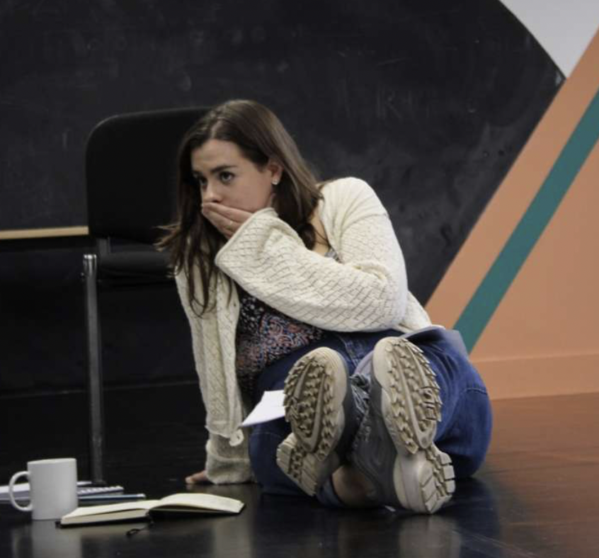 Former St Francis' College pupil Lucinda Coyle at rehearsals during the first run. CREDIT: Lucinda Coyle 