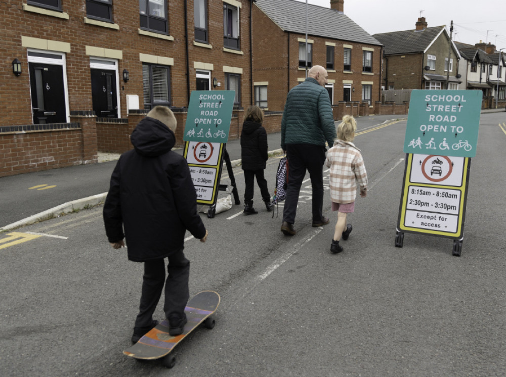 The School Streets trial has returned to Belvoirdale in Scotlands Road. Photo: Leicestershire County Council