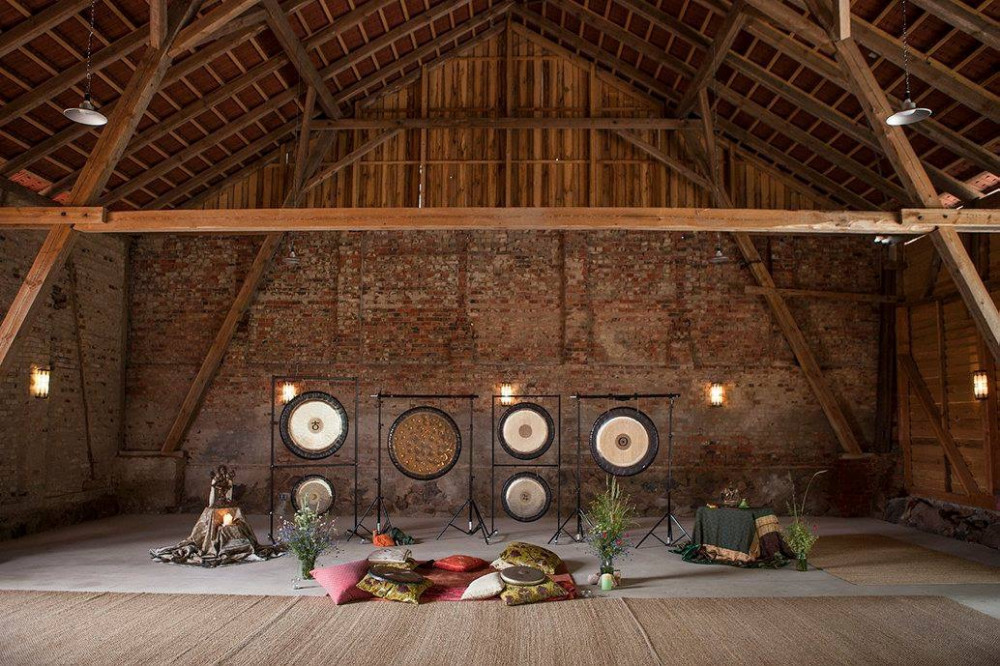 Group Soundscape with Gongs at East Woodlands Village Hall-FROME FESTIVAL event