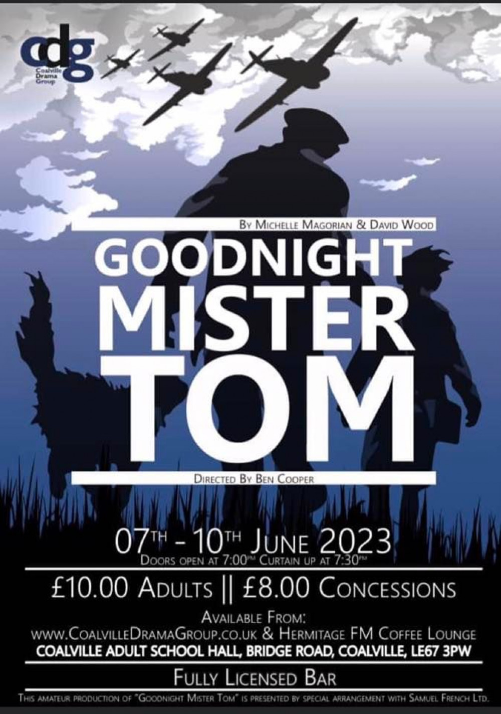 Goodnight Mister Tom at Coalville Adult School Hall, Bridge Road, Coalville