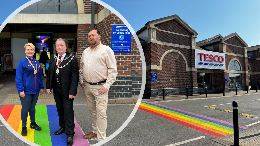 Store Manager Stuart Dickinson was joined by Cllr Lay and Rhiain Oakley, Community Champion for Tesco. (Photos: Maldon Town Council and Ben Shahrabi)