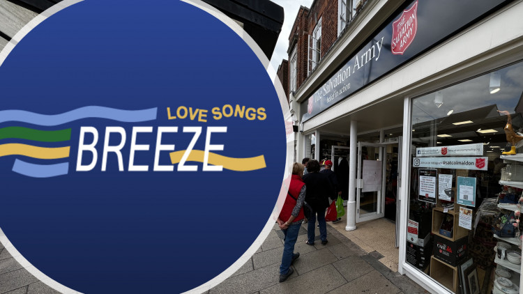 The Salvation Army shop in Maldon High Street will play host to local radio station Breeze Love Songs. (Images: David Baker and Ben Shahrabi)