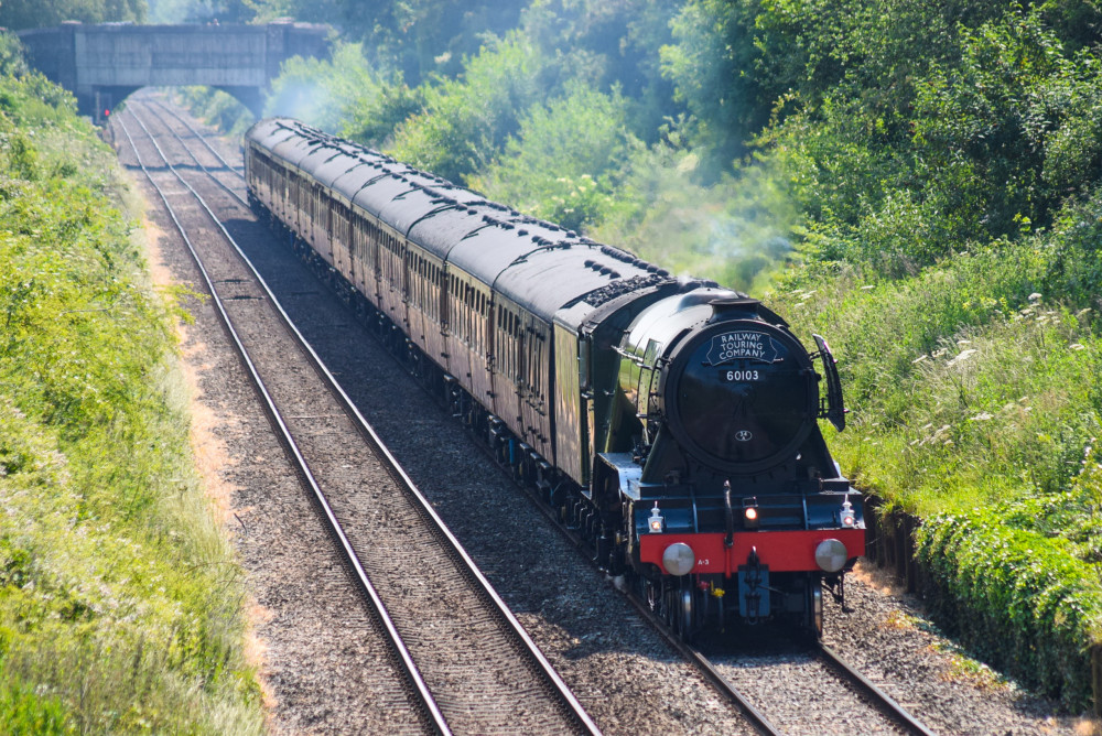 ‘The Flying Scotsman’ steam locomotive travelled through Crewe twice on Saturday 10 June as part of a special charter return train trip from London Euston to Chester (Jonathan White).