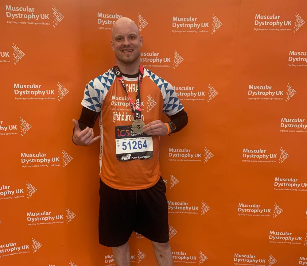 Chris Stennett after London Marathon (Picture: Muscular Dystrophy UK)