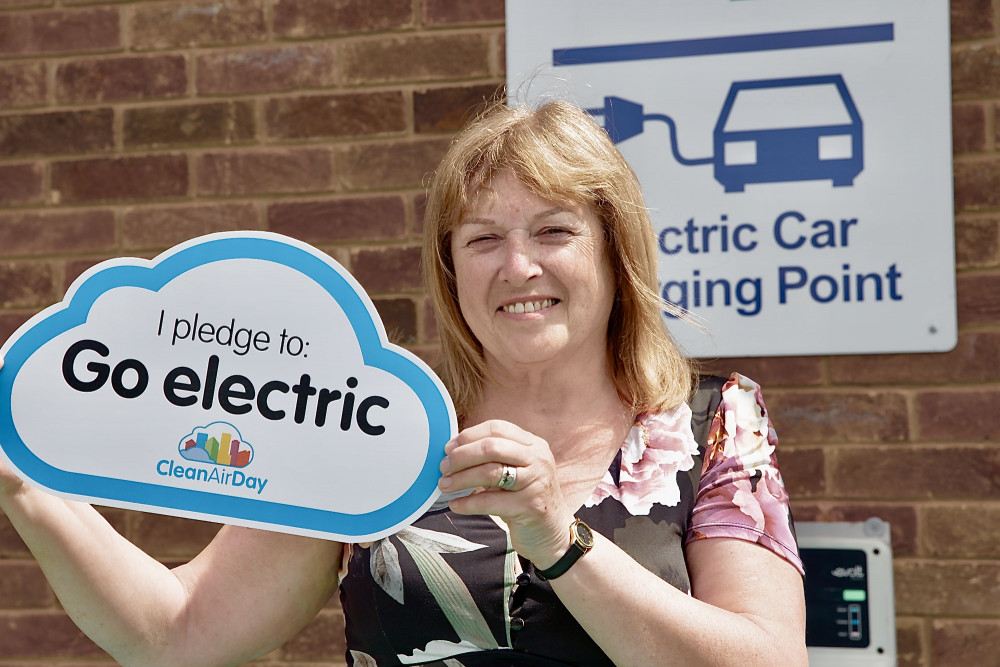 Councillor Louise Richardson, cabinet member for health and wellbeing, pledges to go electric ahead of Clean Air Day on Thursday