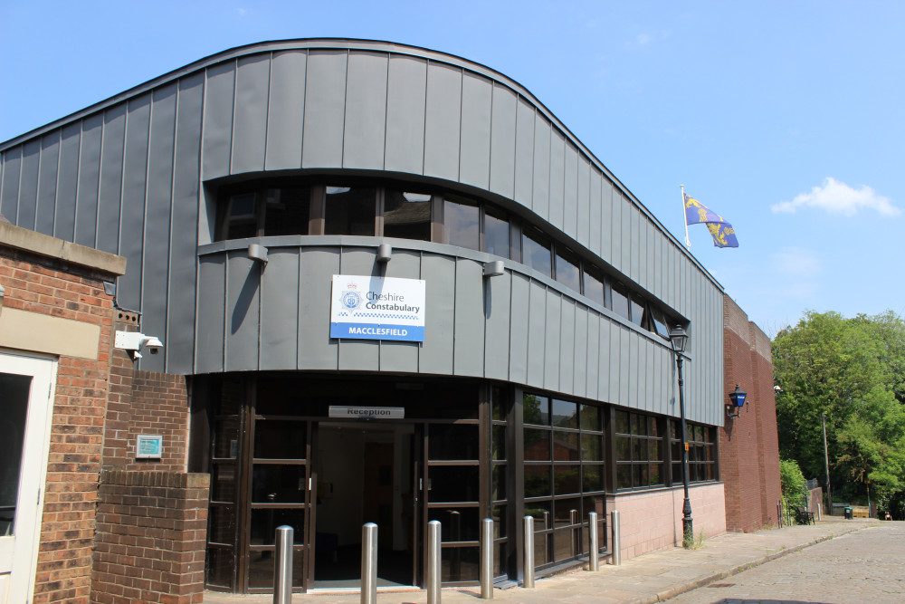 Macclesfield Police Station pictured earlier today. (Image -Alexander Greensmith / Macclesfield Nub News)