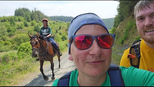 David and Susi Sadler in the Man v Horse race in mid-Wales