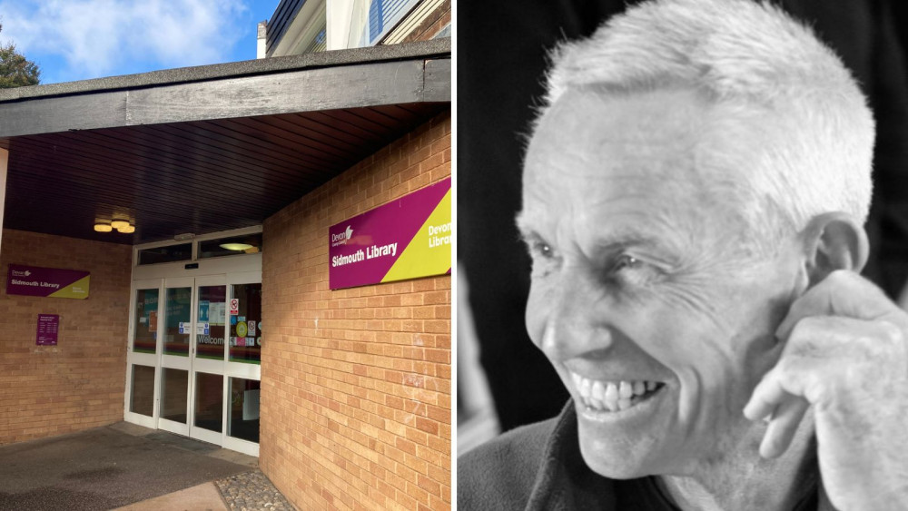 L: Sidmouth Library (Nub News/ Will Goddard). R: Graham Hurley (Graham Hurley)