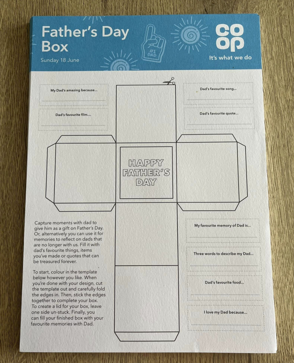 Co-op's Father's Day Box. CREDIT: Jo Hooper. Co-op MP for Stevenage and Knebworth