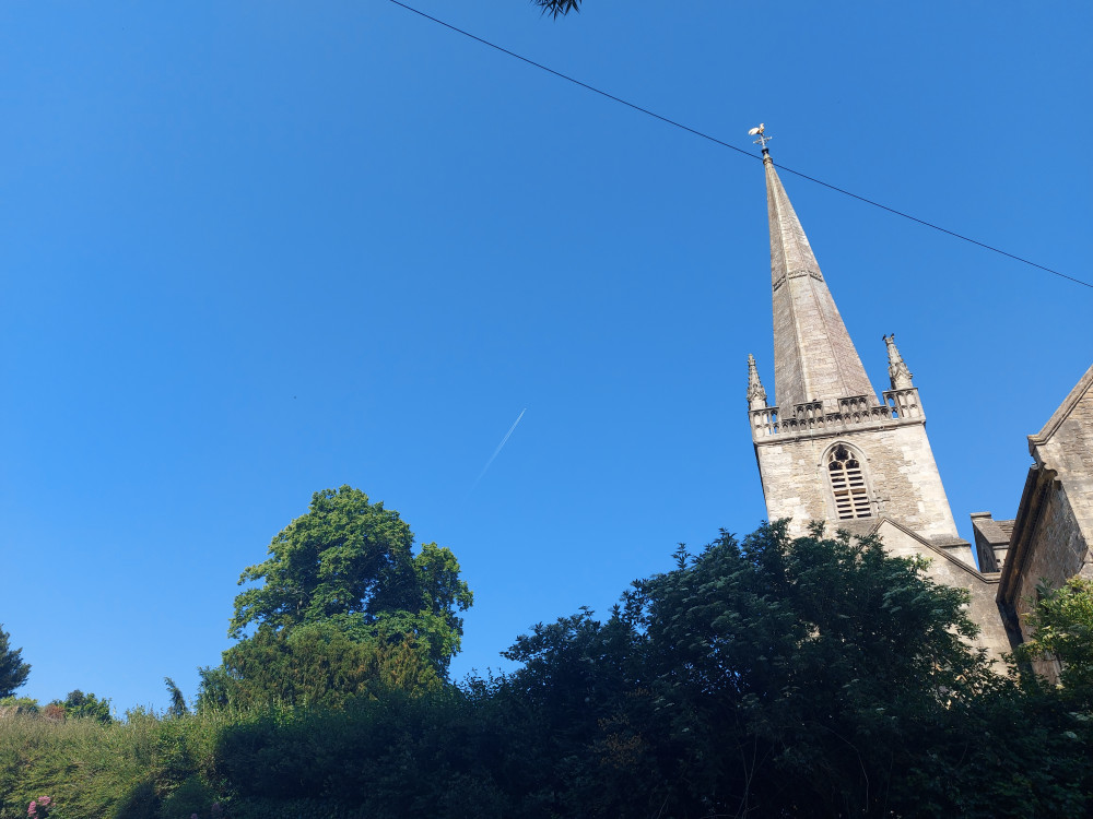 Frome sky line June 14 with the tower of St John's church