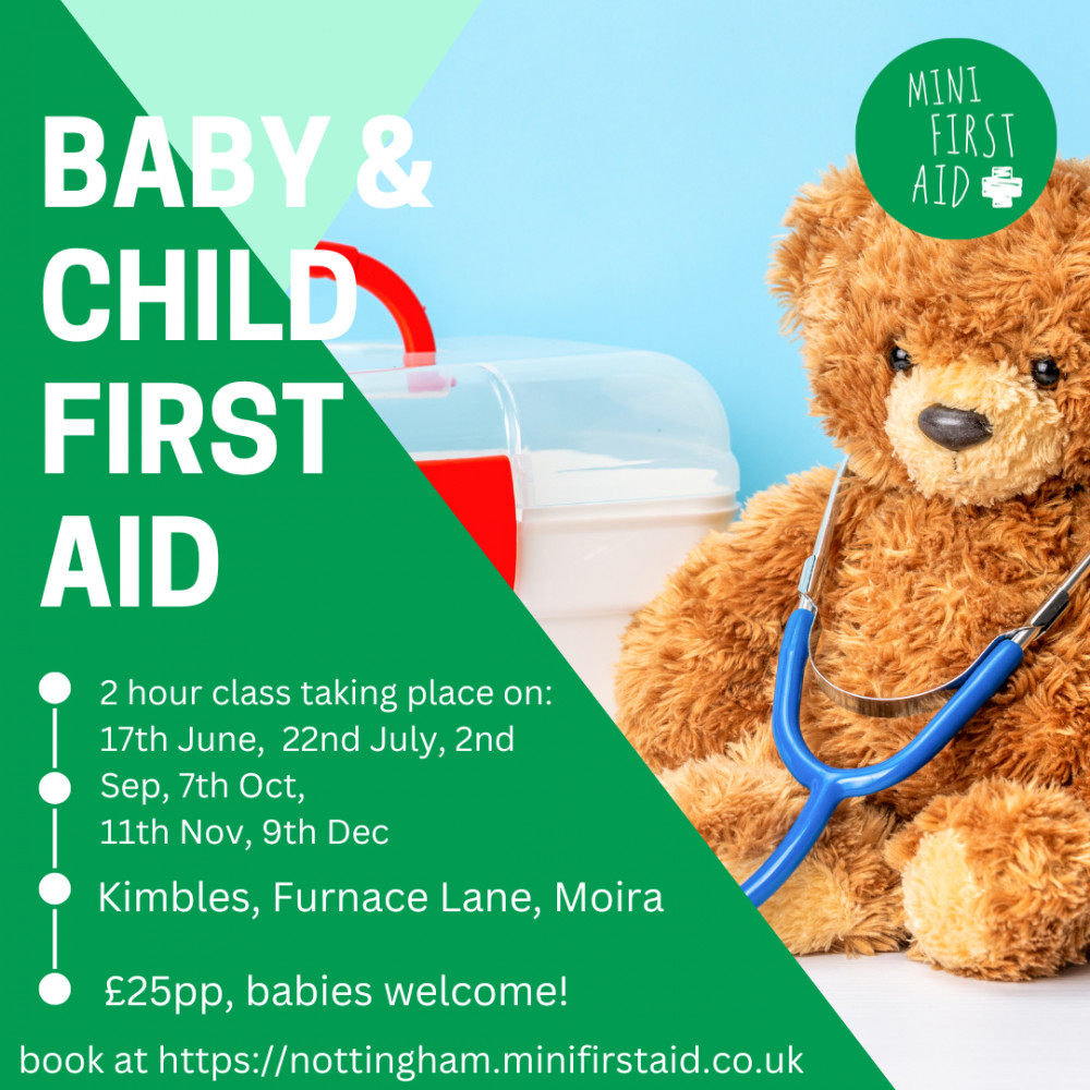 Baby and Child First Aid Class at Kimbles Music and Movement, Moira, near Ashby de la Zouch