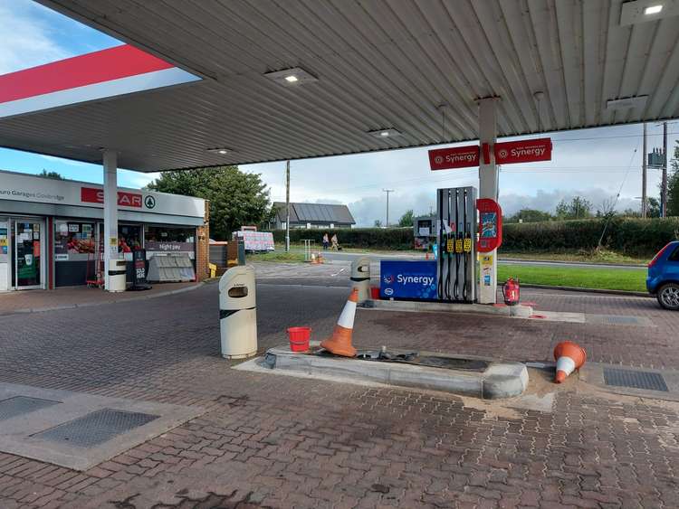 The Cowbridge petrol station is one pump down, after a severe crash recently