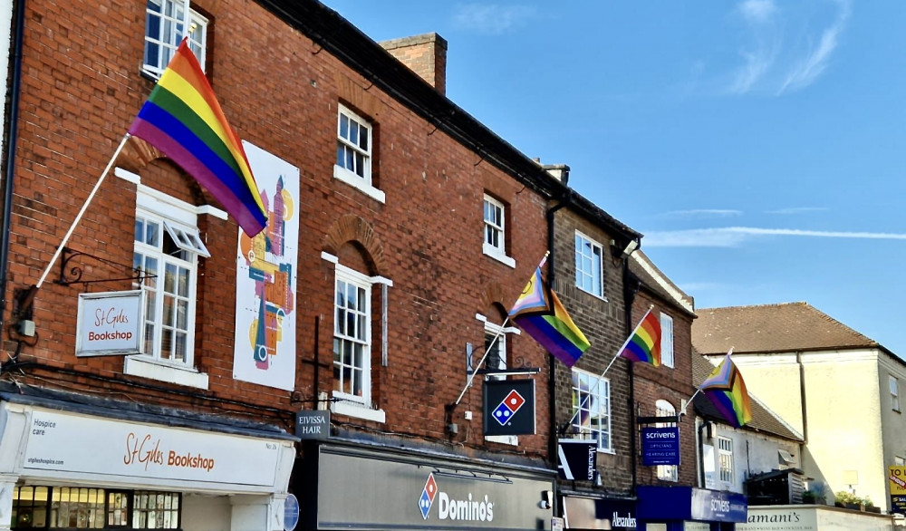 The flags have been put up in Ashby town centre. Photos: Callum Prince