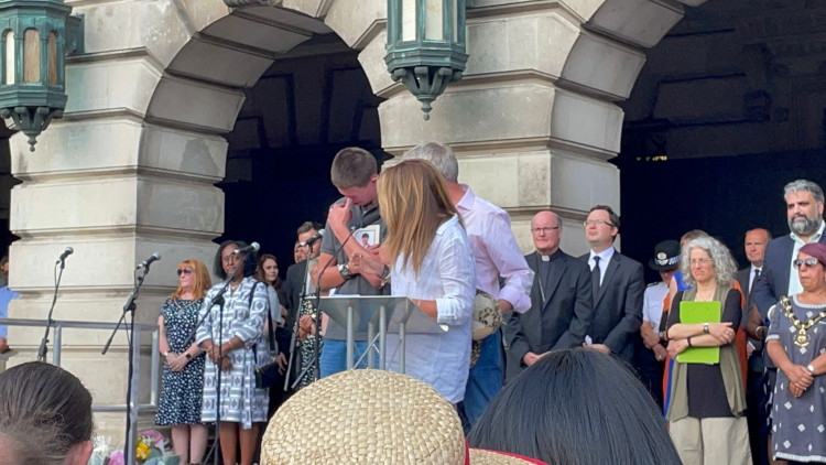 The Family Of Barnaby Webber Were Reduced To Tears As They Spoke At The Nottingham Vigil On Thursday. Photo Credit: Andrew Topping.