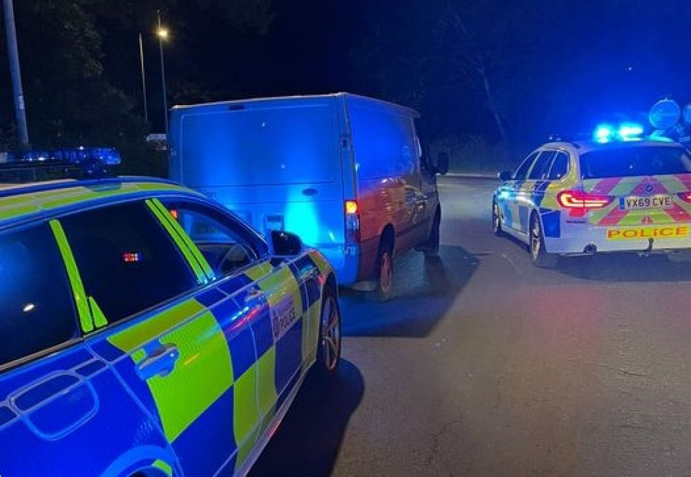 Police caught the van on the outskirts of Hatton (image via Warwickshire Police OPU)