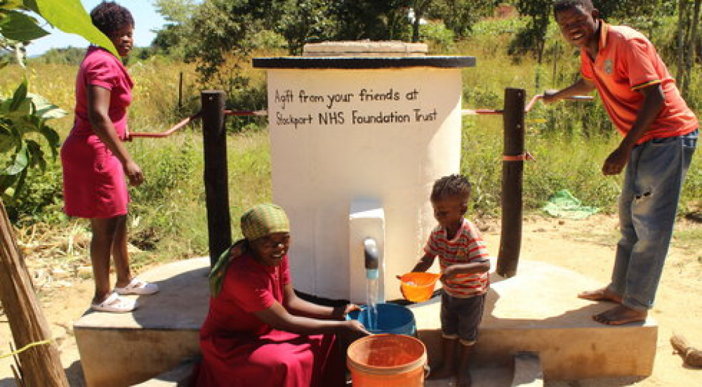 The pump can produce up to 10,000 litres of water per day, providing for around 300 people (Image - Stockport NHS Foundation Trust)