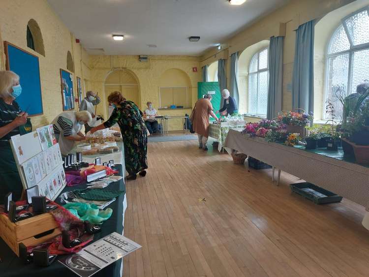 Customers browse the range of products available
