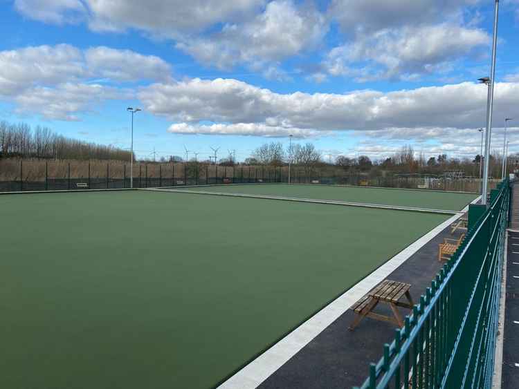 The bowling greens at the new clubhouse