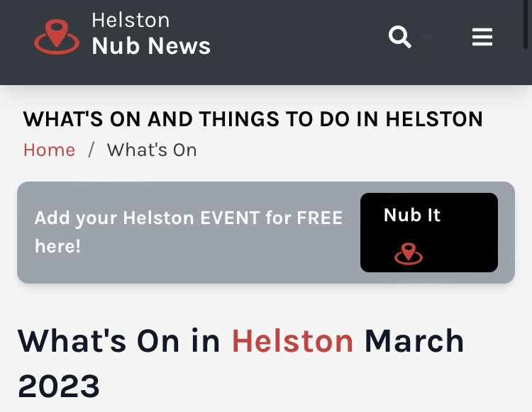 Share your events in Helston on our What's On page 