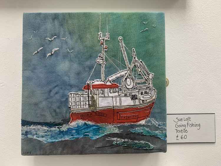 'Going Fishing' by Sue Loft of Textiles in the Park