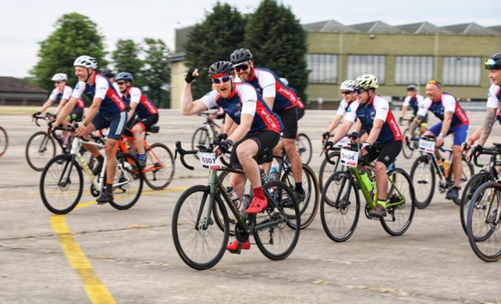 RAFA riders took part in a huge cycle event to raise money for the military charity, RAF Association. Image credit: RAFA.