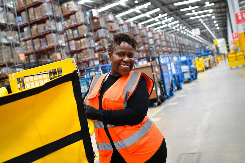 Patience Bwanali of the Coalville fulfilment centre. Photo: Amazon Coalville