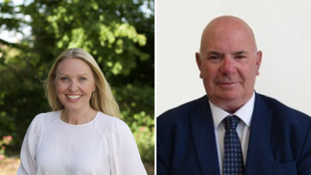 Helen Hurford is the new Mayor of Honiton and Tony McCollum is the new deputy (Left credit: Nub News, R: Honiton Town Council)