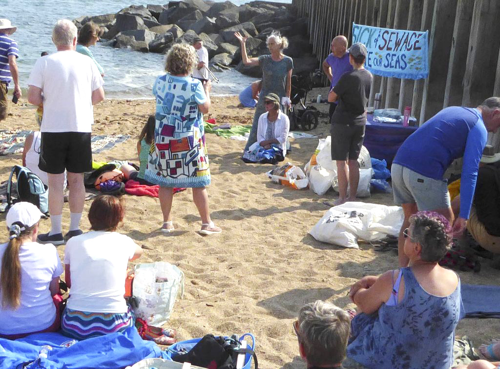 A sea swim and discussion on water quality was held at West Bay beach