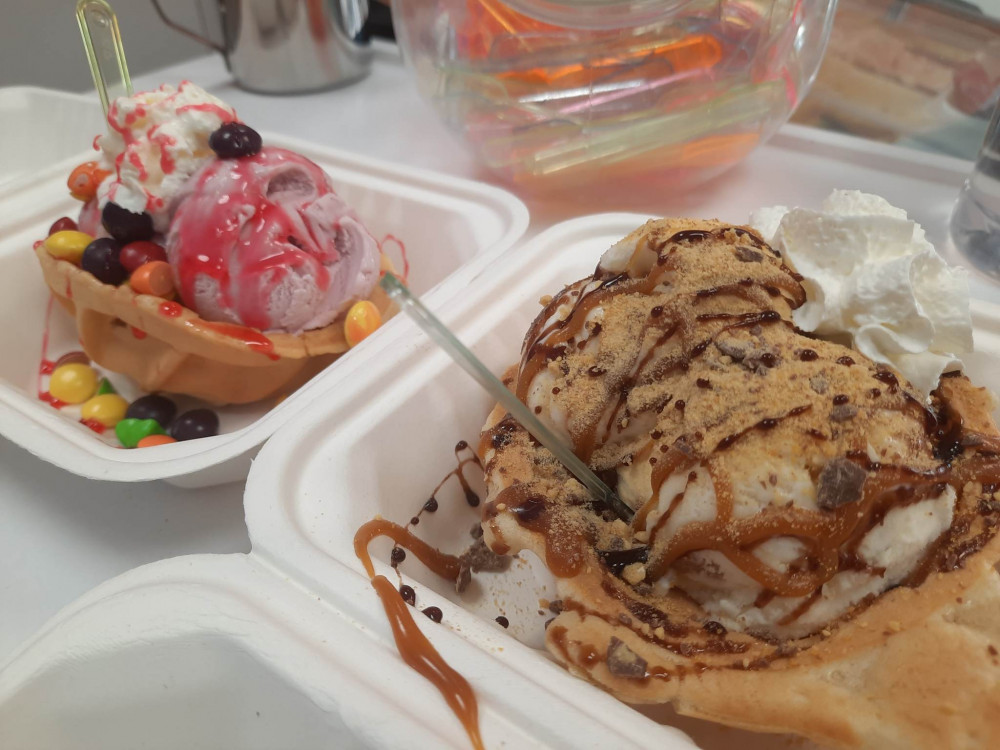 Grab a brand new waffle bowl from Warner's Traditional Sweet Shop, Market Street, Oakham, Rutland. Image credit: Nub News. 