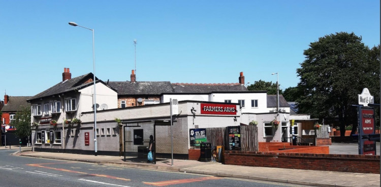 The drive-thru would occupy the site of the Farmer's Arms, prompting fears that this would exacerbate traffic in the area (Image - Walsingham)